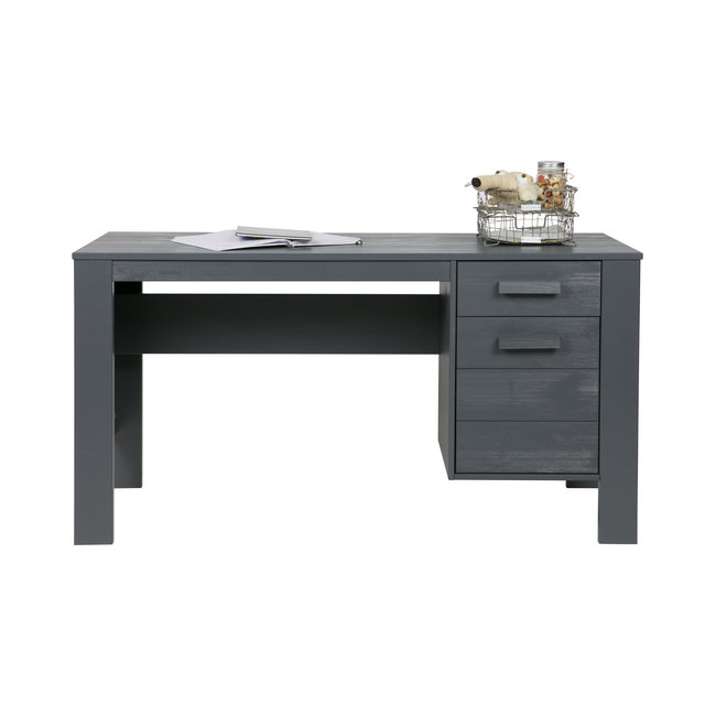 Woood Dennis Bureau Grenen Steel Grey Geborsteld [fsc]