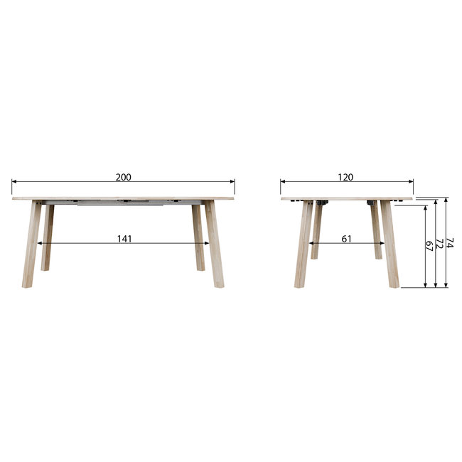 Woood Lange Jan Uitschuifbare Eettafel Rond Eiken Sydney [fsc]