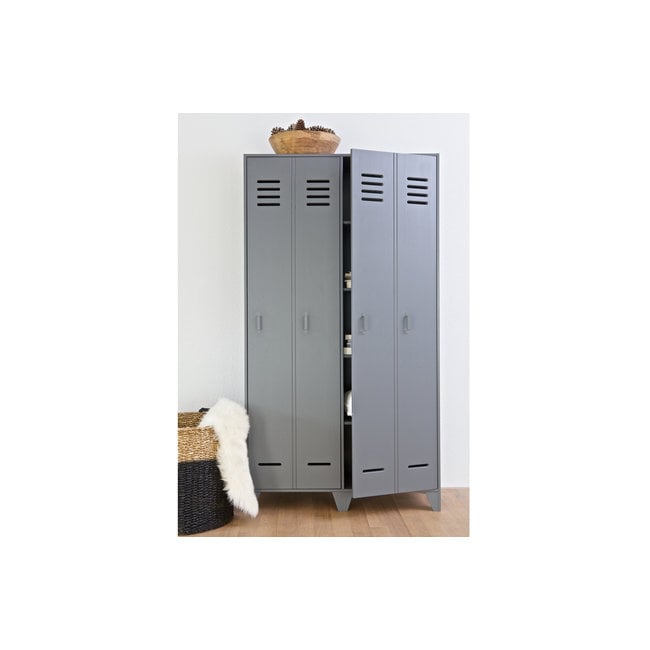 Woood Stijn Hoog 2drs Lockerkast Steel Grey [fsc]
