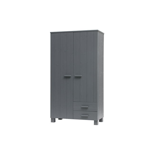 Woood Dennis Kast Met Laden Grenen Steel Grey Geborsteld [fsc]