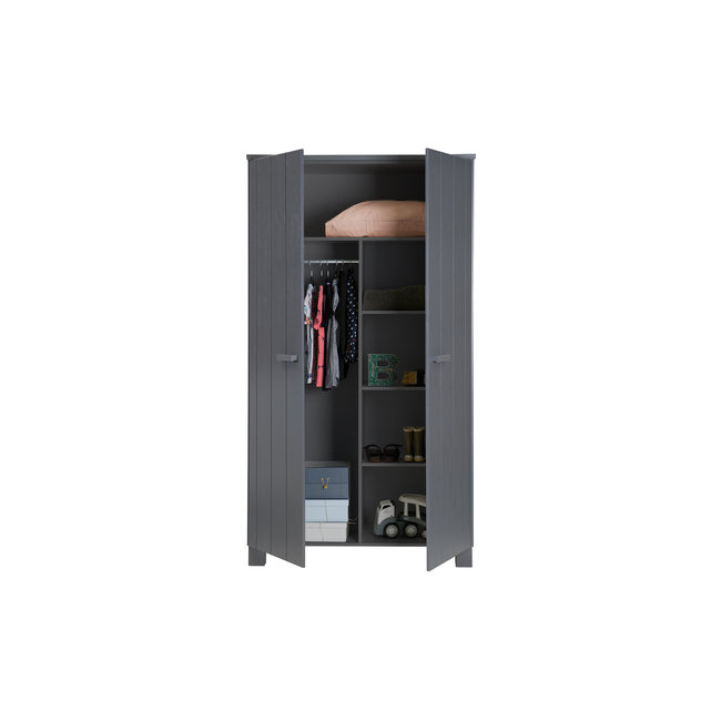 Woood Dennis Kast Grenen Steel Grey Geborsteld [fsc]