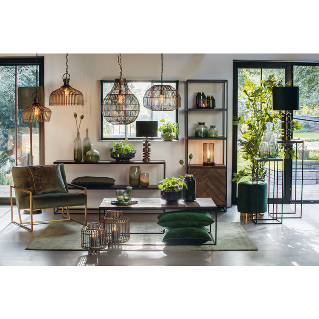 Light en Living Cilinder Lampenkap Velours Dutch Green - Diverse Maten