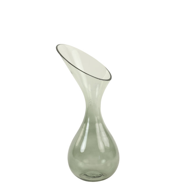 Light en Living Vaas deco Herley glas grijs groen - 2 maten