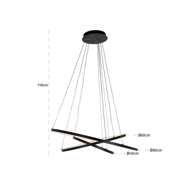 Richmond Interiors  Richmond Interiors Hanglamp Amira Zwart - Stijlvolle Designverlichting