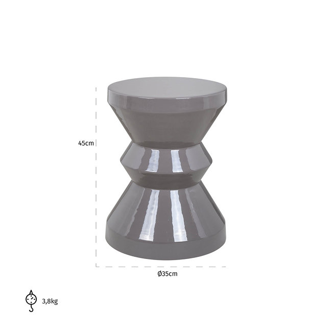 Richmond Interiors  Bijzettafel Diablo Grijs Ø 35 cm - Richmond Interiors