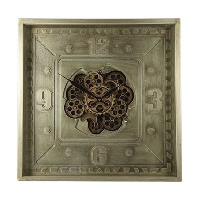 Thomas Kent Industriële Klok Carta Zwart met Draaiende Tandwielen - 60,5 cm