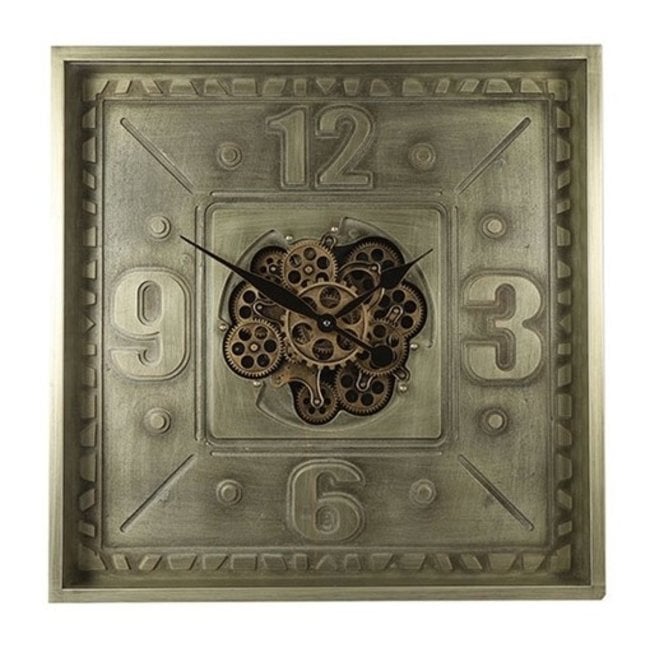 Thomas Kent Industriële Klok Carta Zwart met Draaiende Tandwielen - 60,5 cm