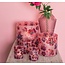 PTMD Theelicht Denise Roze glazen hibiscus bloemen - Maat s en M