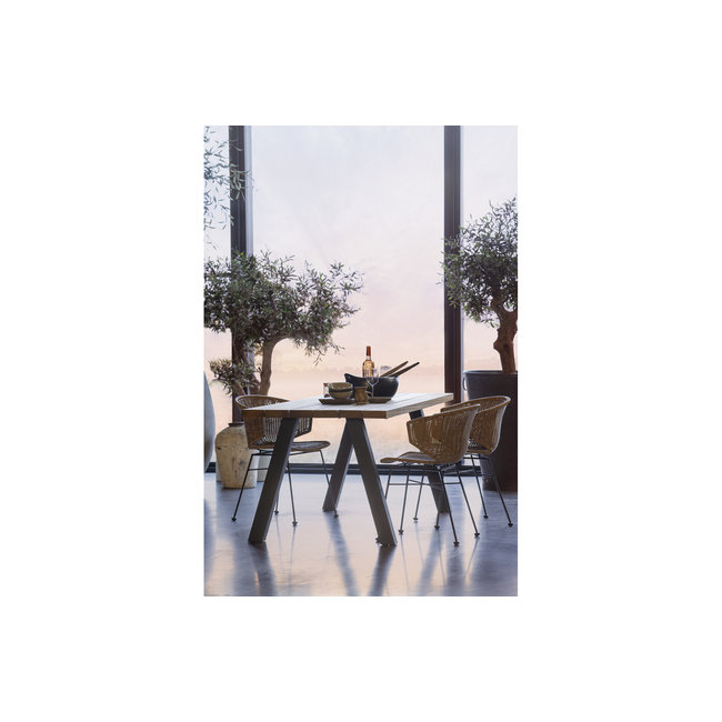 Woood Tablo Outdoor Eettafel Naturel Met A-poot Metaal [fsc]