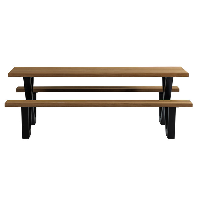 Woood Tablo Outdoor Picknicktafel Naturel Met X-poot Metaal [fsc]