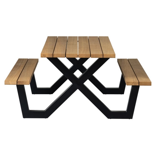 Woood Tablo Outdoor Picknicktafel Naturel Met X-poot Metaal [fsc]