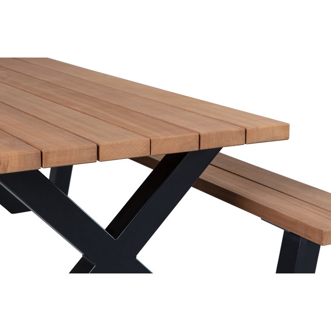 Woood Tablo Outdoor Picknicktafel Naturel Met X-poot Metaal [fsc]