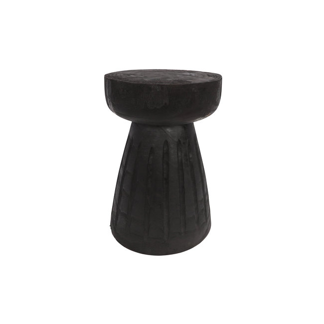 Woood Borre Kruk Hout Zwart 40xØ28cm