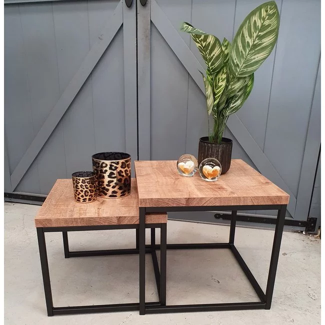 WoonMax Salontafel Floris set van 2 mango Lamulux