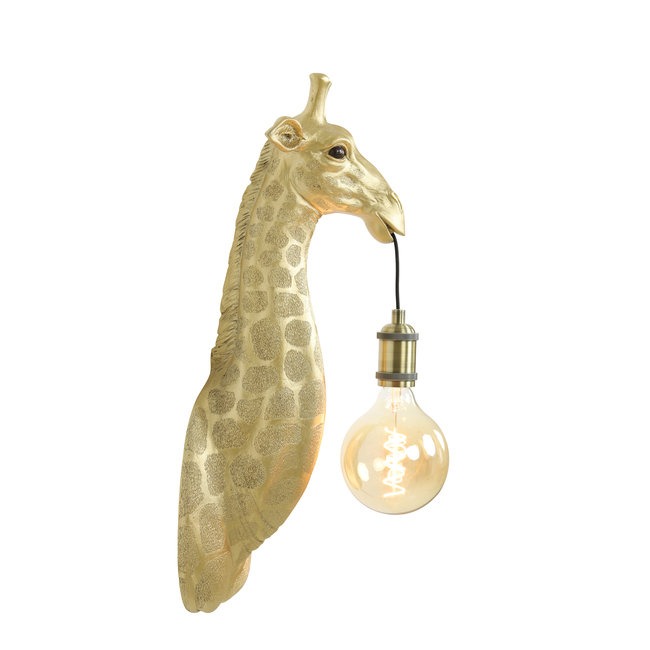 Light en Living Wandlamp Giraffe goud of zwart - Stoere Dierenlamp