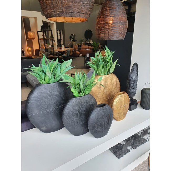 Light en Living Vaas deco SKELD mat zwart - 50 x 15 x 50 cm