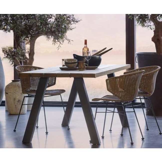 Woood Tablo Outdoor Eettafel Naturel Met A-poot Metaal [fsc]