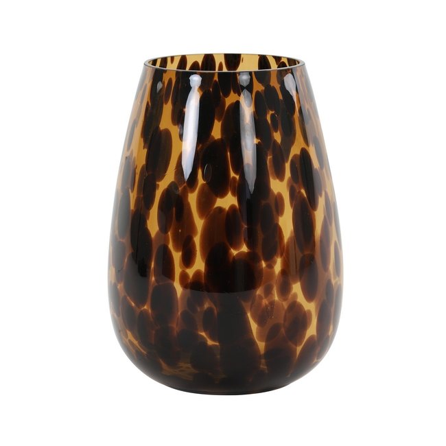 Light en Living Vaas IZEDA glas bruin-zwart - Ø23x40 cm van Light & Living