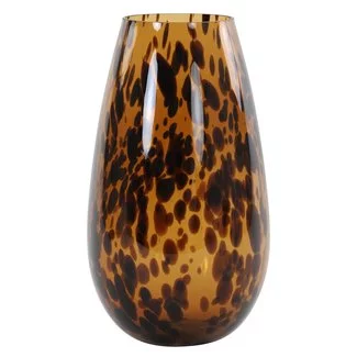 Light en Living Vaas IZEDA glas bruin-zwart - Ø23x40 cm