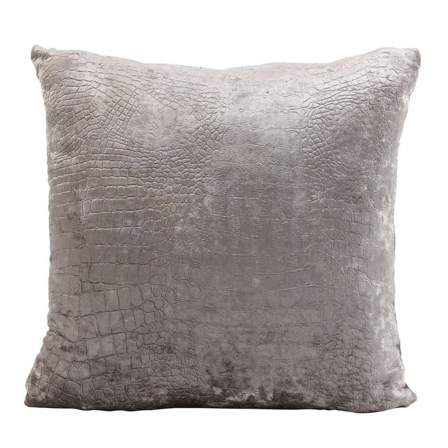 Light en Living Sierkussen BOCANDA 45x45 cm - Zilver of Taupe met Croco-look