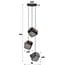 WoonStijl Hanglamp Rock Chromed Glas Getrapt 3L - Stijlvolle Glazen Hanglamp
