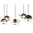 WoonStijl Hanglamp 5L met crossbar en old silvery mirror inside. / Old silvery finish
