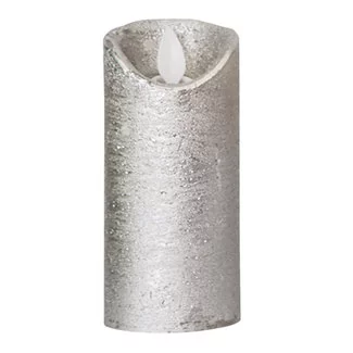 PTMD LED licht kaars metallic taupe met beweegbare vlam XS