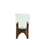 Light en Living Vaas op voet JACE glas+hout bruin Ø31,5x43 cm