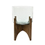 Light en Living Vaas op voet JACE glas+hout bruin Ø31,5x43 cm