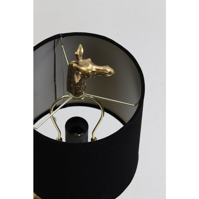 Light en Living Tafellamp 28x20x68 cm GIRAFFE antiek  brons+velvet zwart