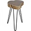 WoonStijl Bijzettafel Stam Ø 32 cm - Massief Acaciahout met Zwart Stalen Frame