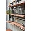 WoonStijl Wandplank Live Edge 20 cm - Acaciahout en Industrieel Staal