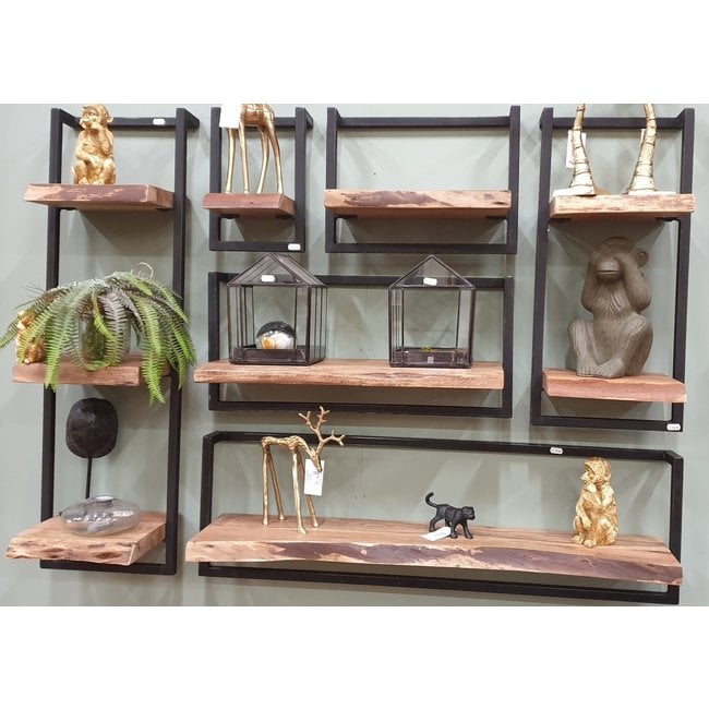 WoonStijl Wandplank Live Edge 40 cm - Industrieel Acaciahout