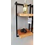 WoonStijl Wandplank Live Edge - 30 cm breed, 65 cm hoog - Acaciahout en Staal