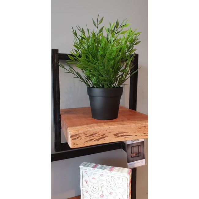 WoonStijl Wandplank Live Edge 30 cm breed met acaciahout en staal