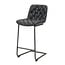 WoonStijl Barstoel grid sledepoot Wax PU zwart