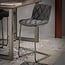 WoonStijl Barstoel grid sledepoot Wax PU zwart
