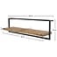 WoonStijl Wandplank Live Edge 100 cm - Acaciahout en Staal
