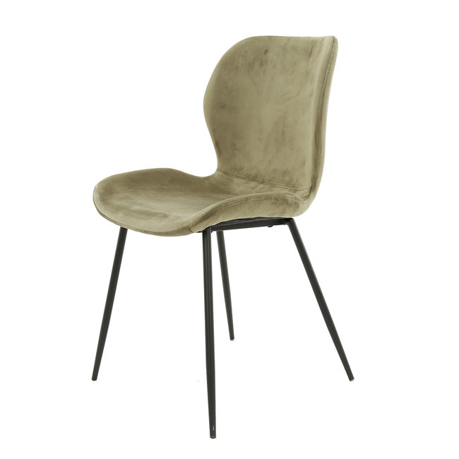 WoonStijl Stoel velvet ronde buis Champagne velvet