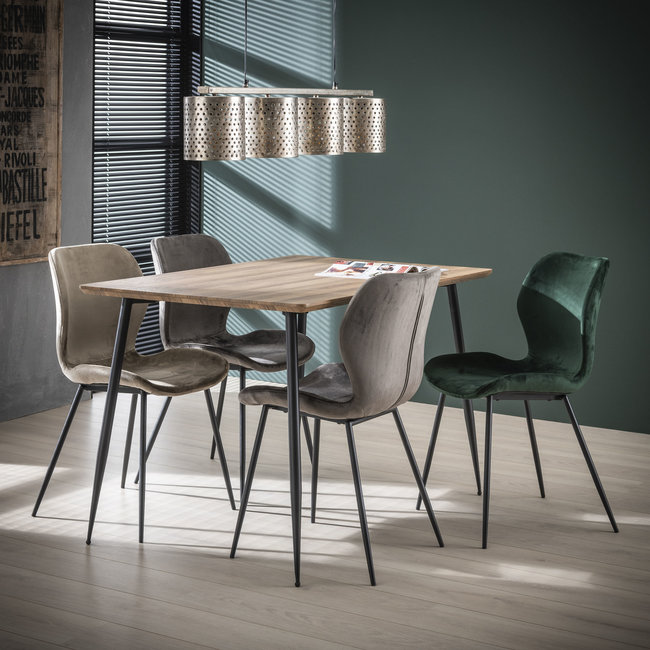 WoonStijl Stoel velvet ronde buis Champagne velvet
