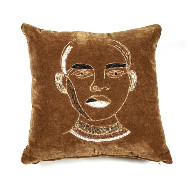 By Boo Kussen Dax - Trendy velvet sierkussen met kralen - Diverse kleuren