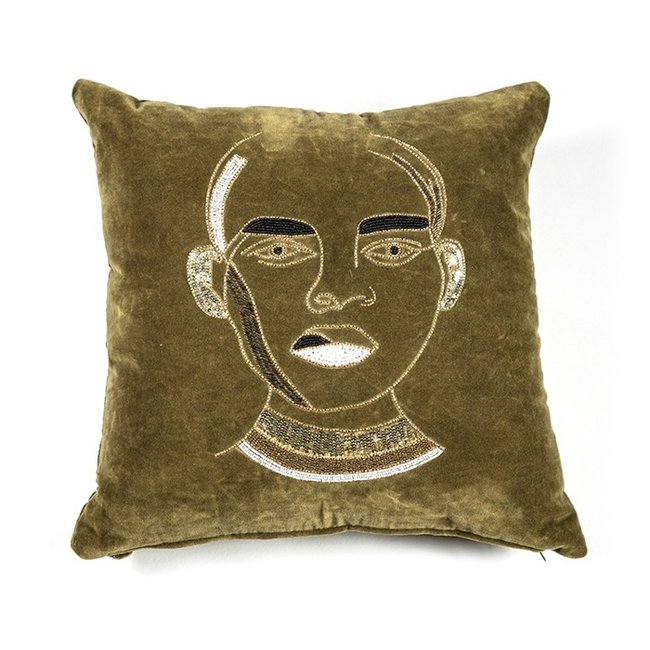 By Boo Kussen Dax - Trendy velvet sierkussen met kralen - Diverse kleuren