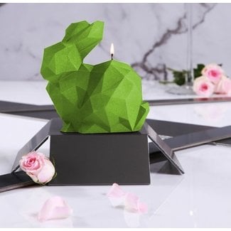 Candellana Kaars Konijn groot groen metallic