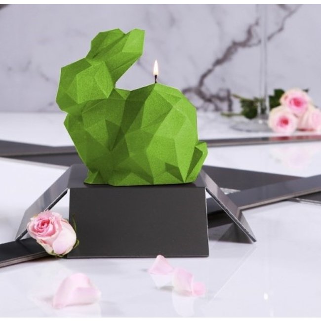 Candellana Kaars Konijn groot groen metallic