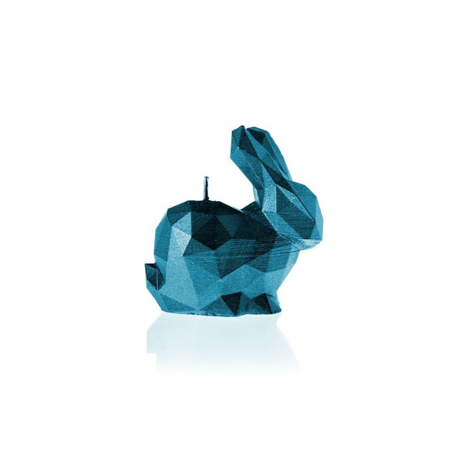 Candellana Kaars Konijn klein blauw metallic