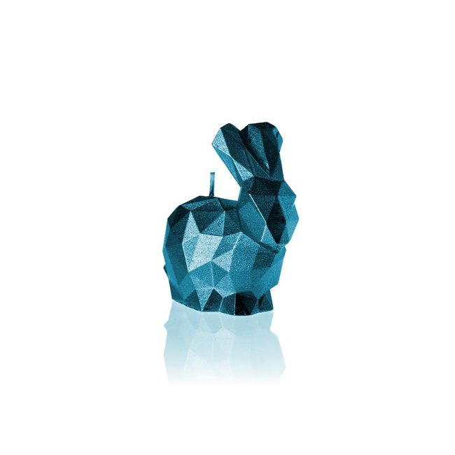 Candellana Kaars Konijn klein blauw metallic