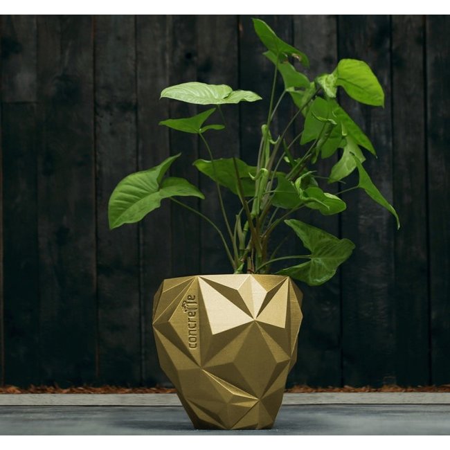 Candellana Bloempot beton Geometric 13 cm Classic Gold