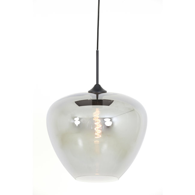 Light en Living Hanglamp MAYSON mat zwart met smoke glas - Diverse maten