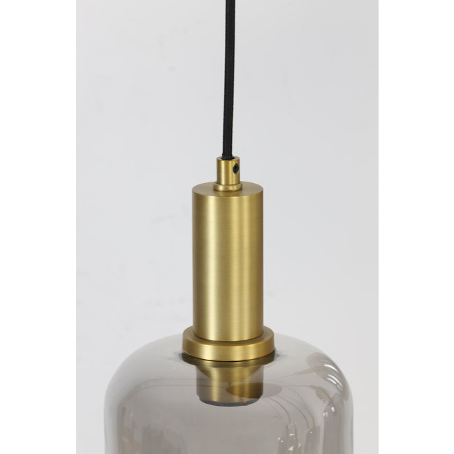 Light en Living Hanglamp 5L Ø66x80 cm LEKAR antiek  brons+smoke glas
