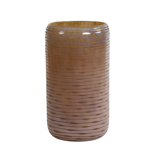 Light en Living Vaas BOWIE glas perzik-bruin - Diverse afmetingen